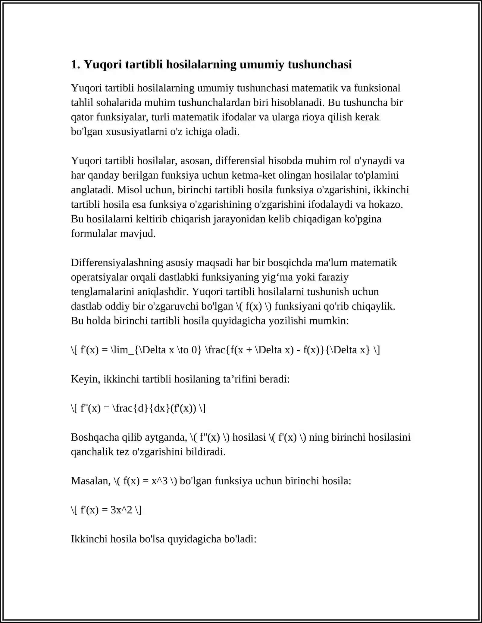 YUGORI TARTIBLI HOSILALAR 3