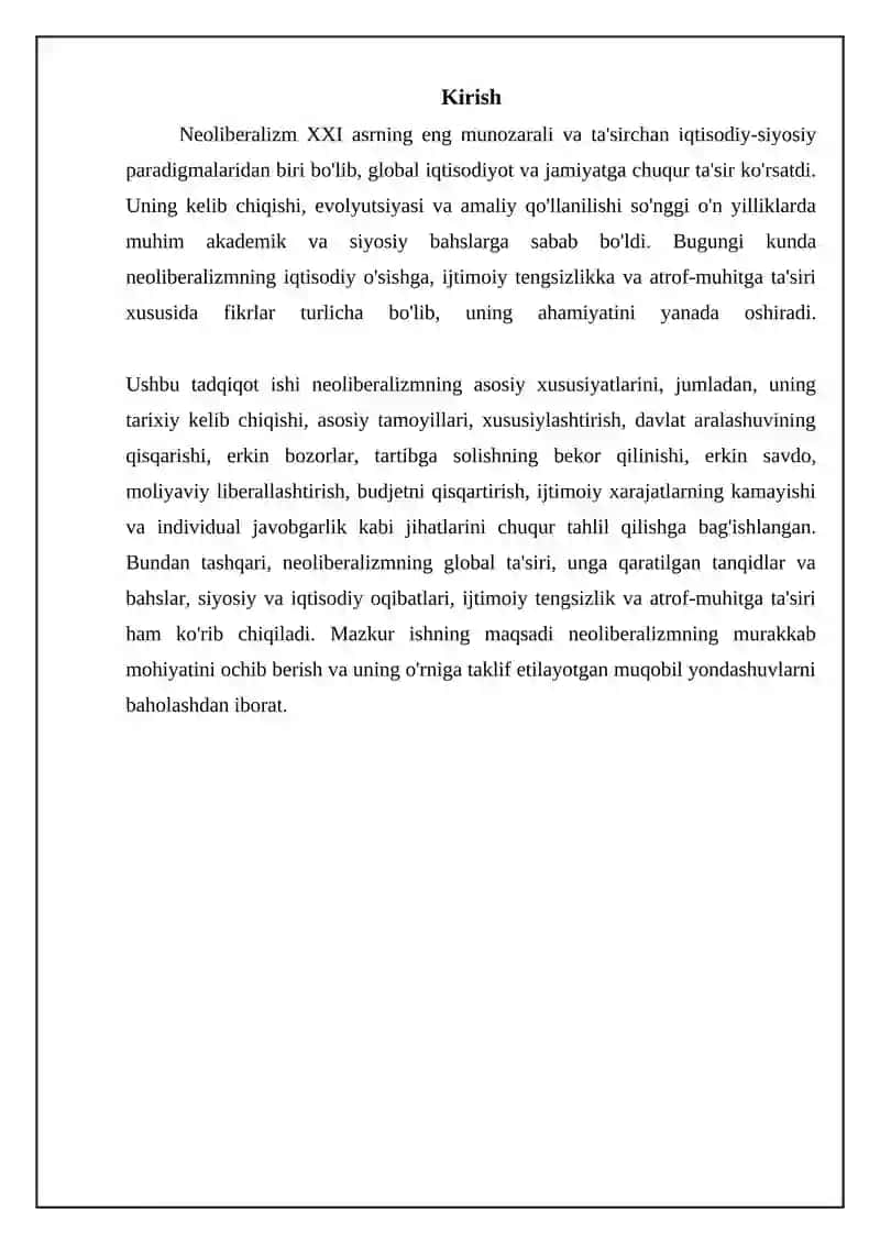 Neoliberalizmning umumiy xususiyatlari 3