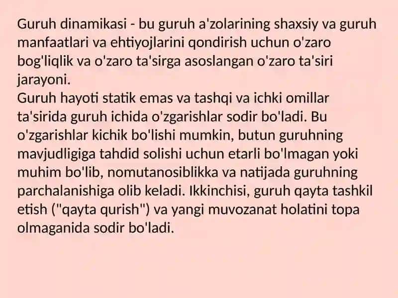 Guruh dinamikasi 3