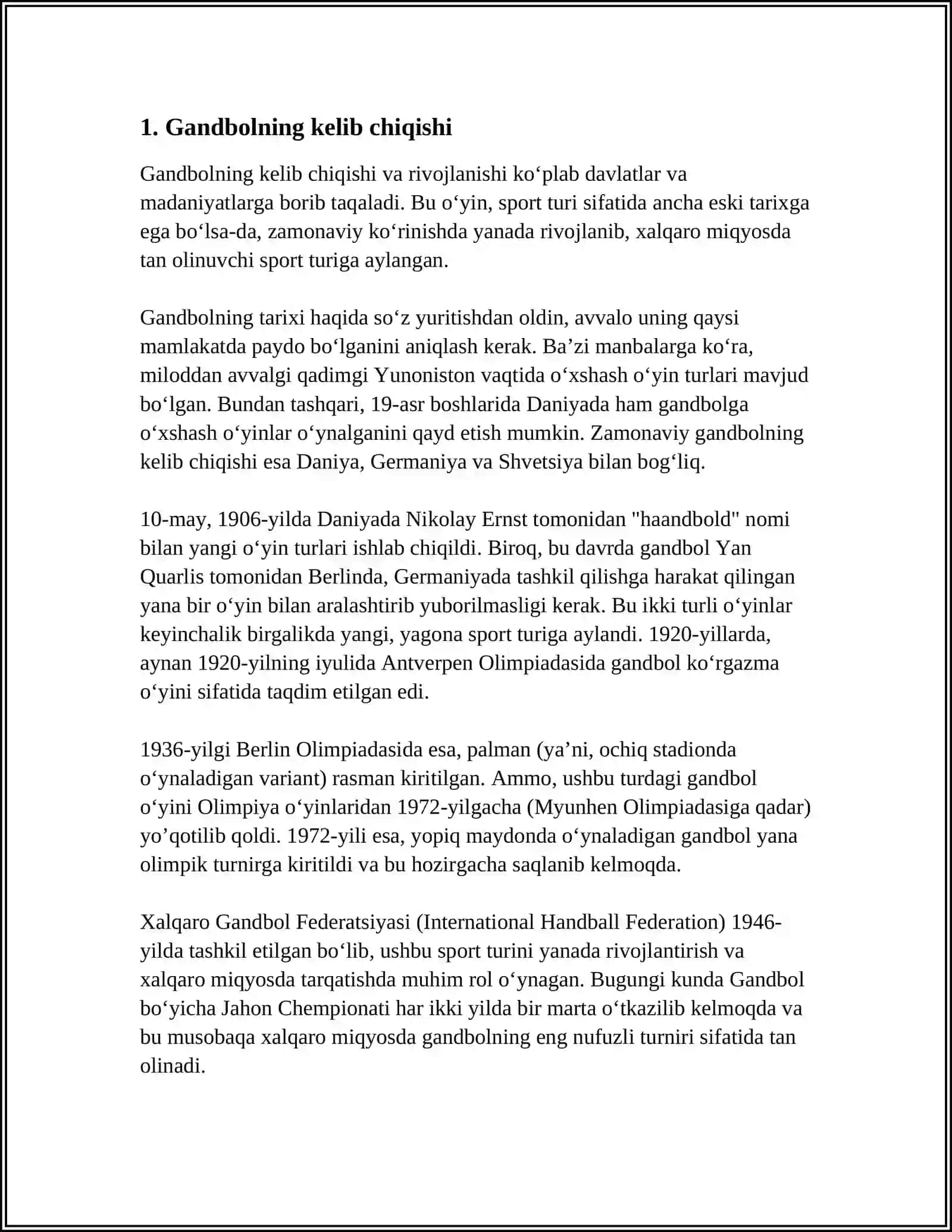 GANDBOL TARIXI HAQIDA 3