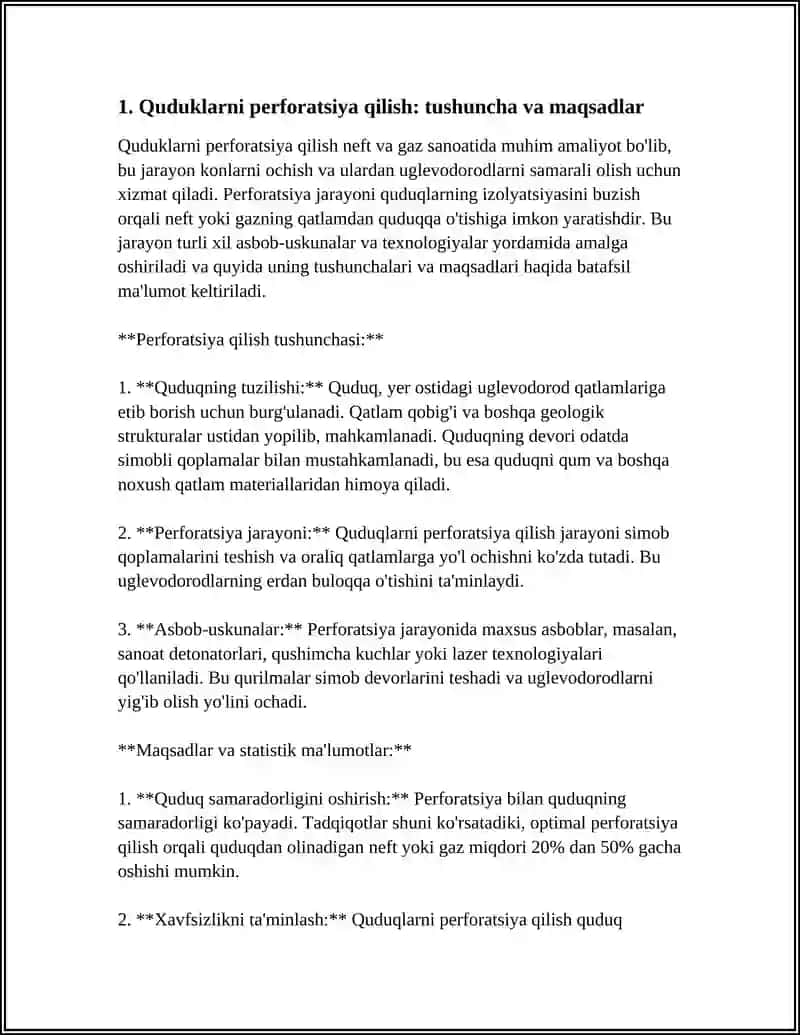QUDUQLARNI PERFORATSIYA QILISH 3
