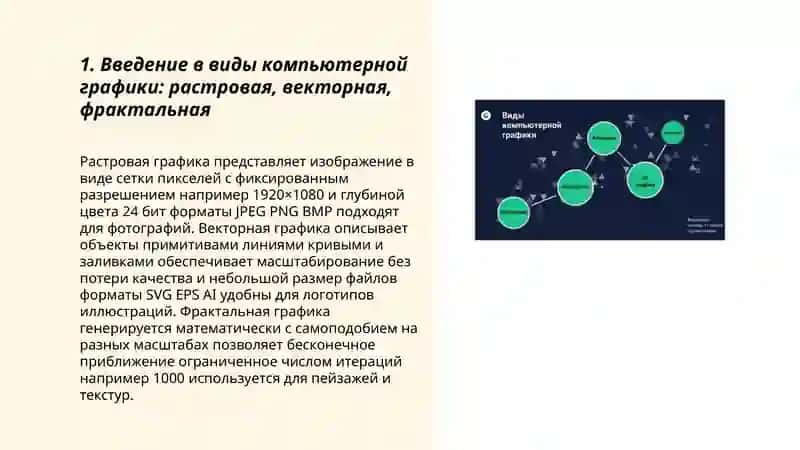 Виды компьютерной графики: векторная, растровая,фрактальная графика 3