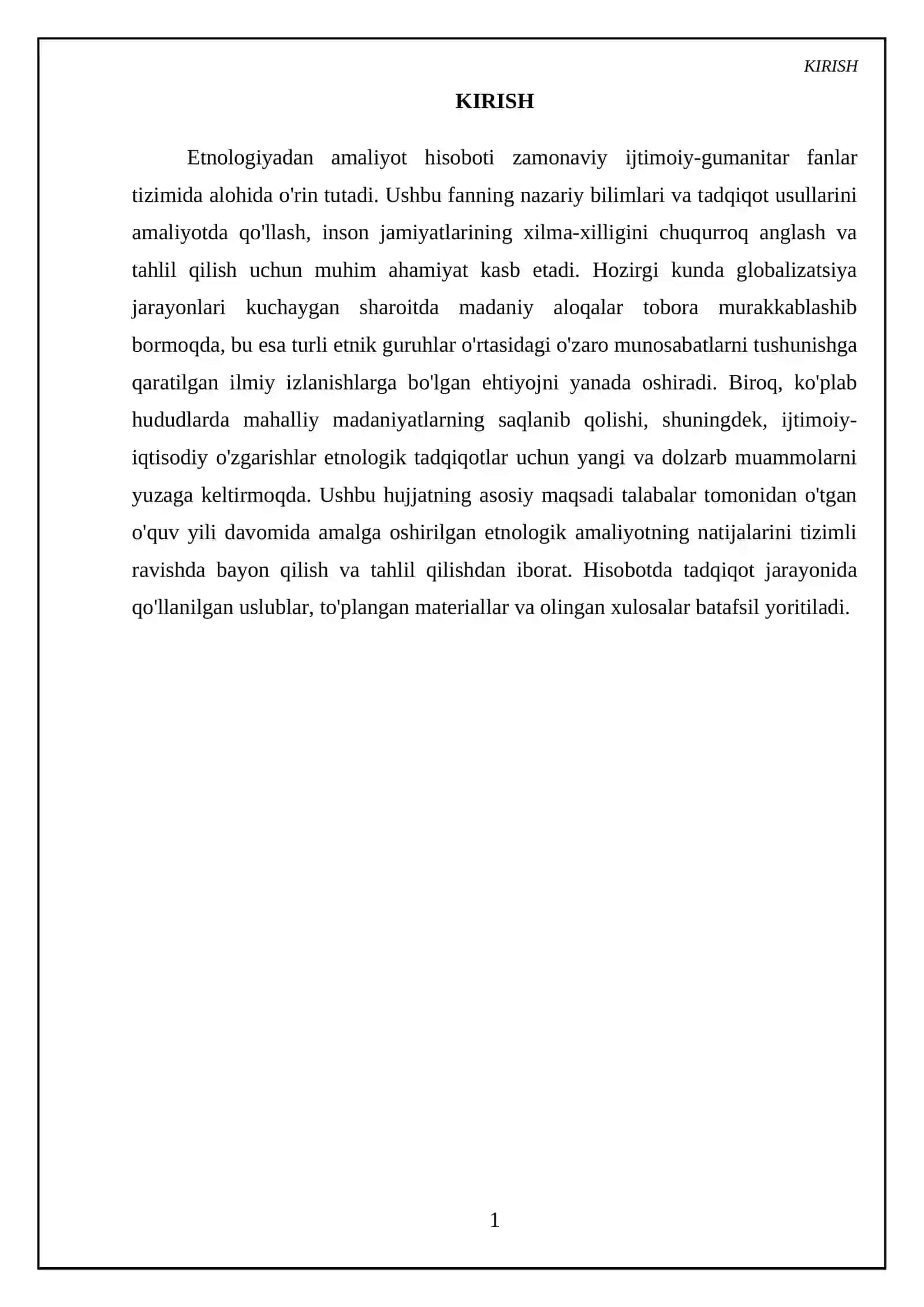 Etnologiyadan amaliyot hisoboti 3