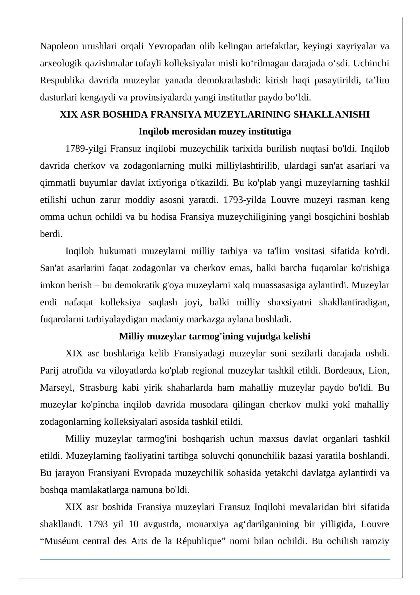 XIX Asrda fransiya muzeylari taraqqiyoti 3