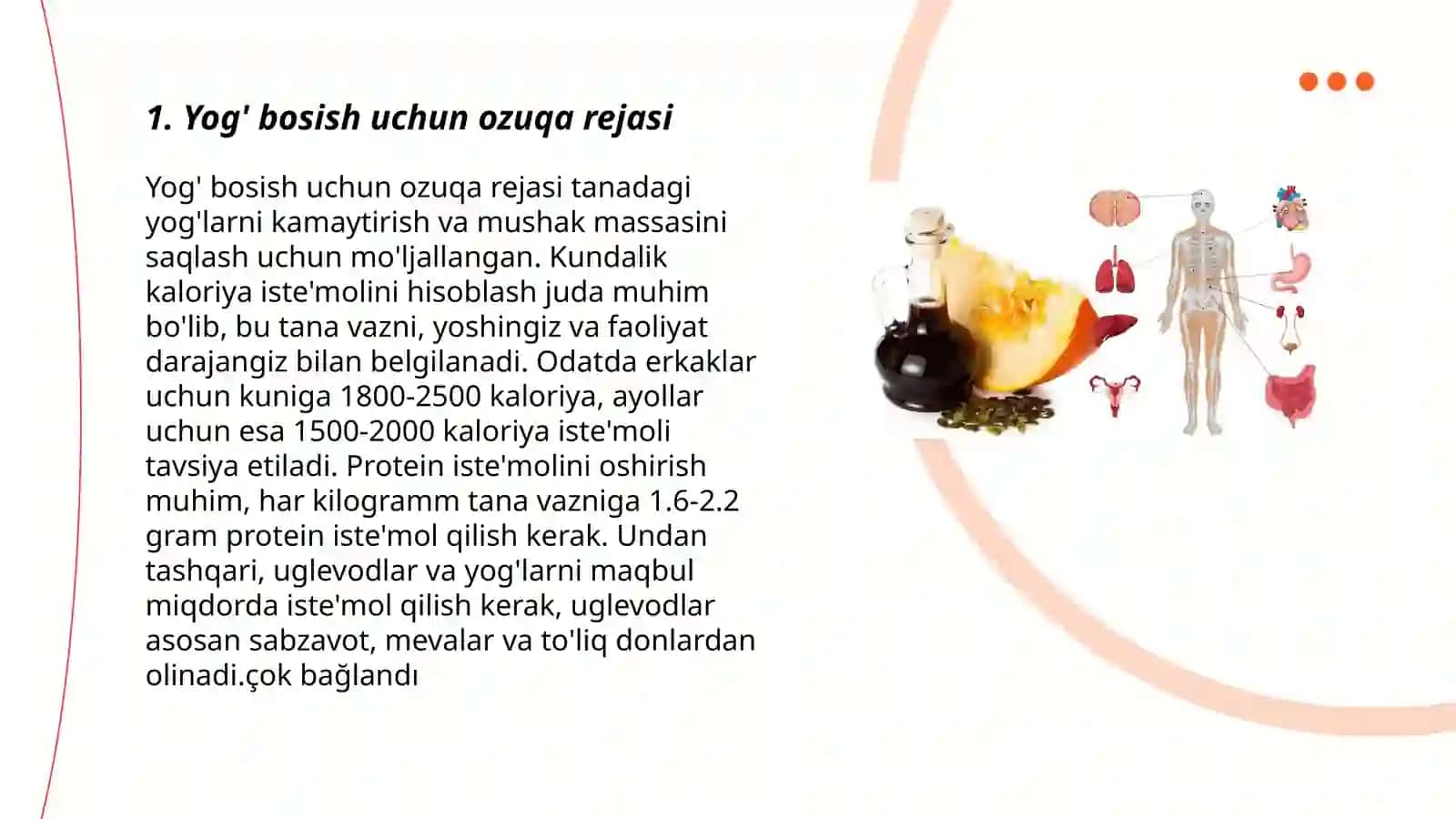 Yog' bosish uchun ozuqa rejasi 3
