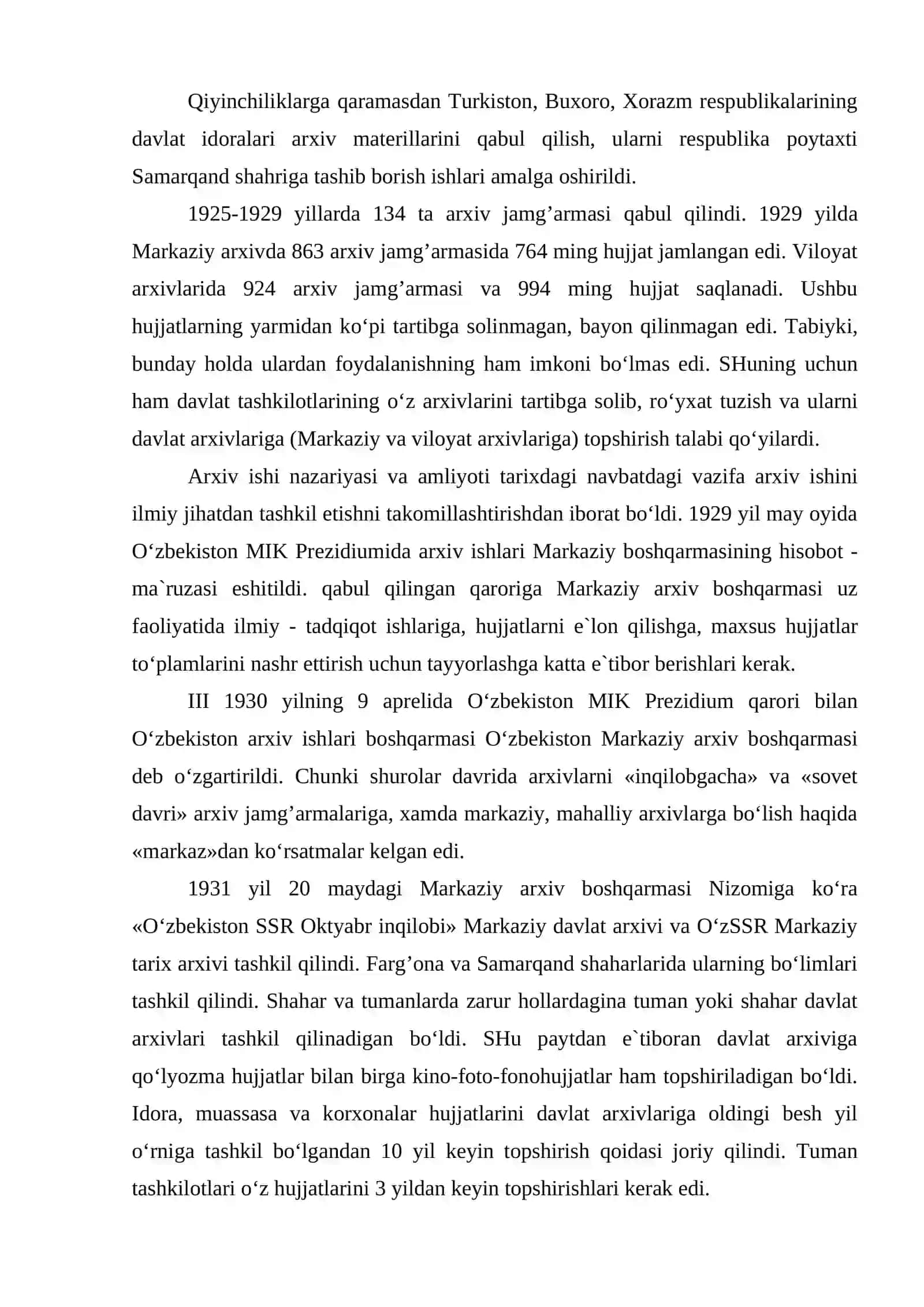 O‘zbekistonda 1925-1940 yillarda arxiv ishi tarixi 3