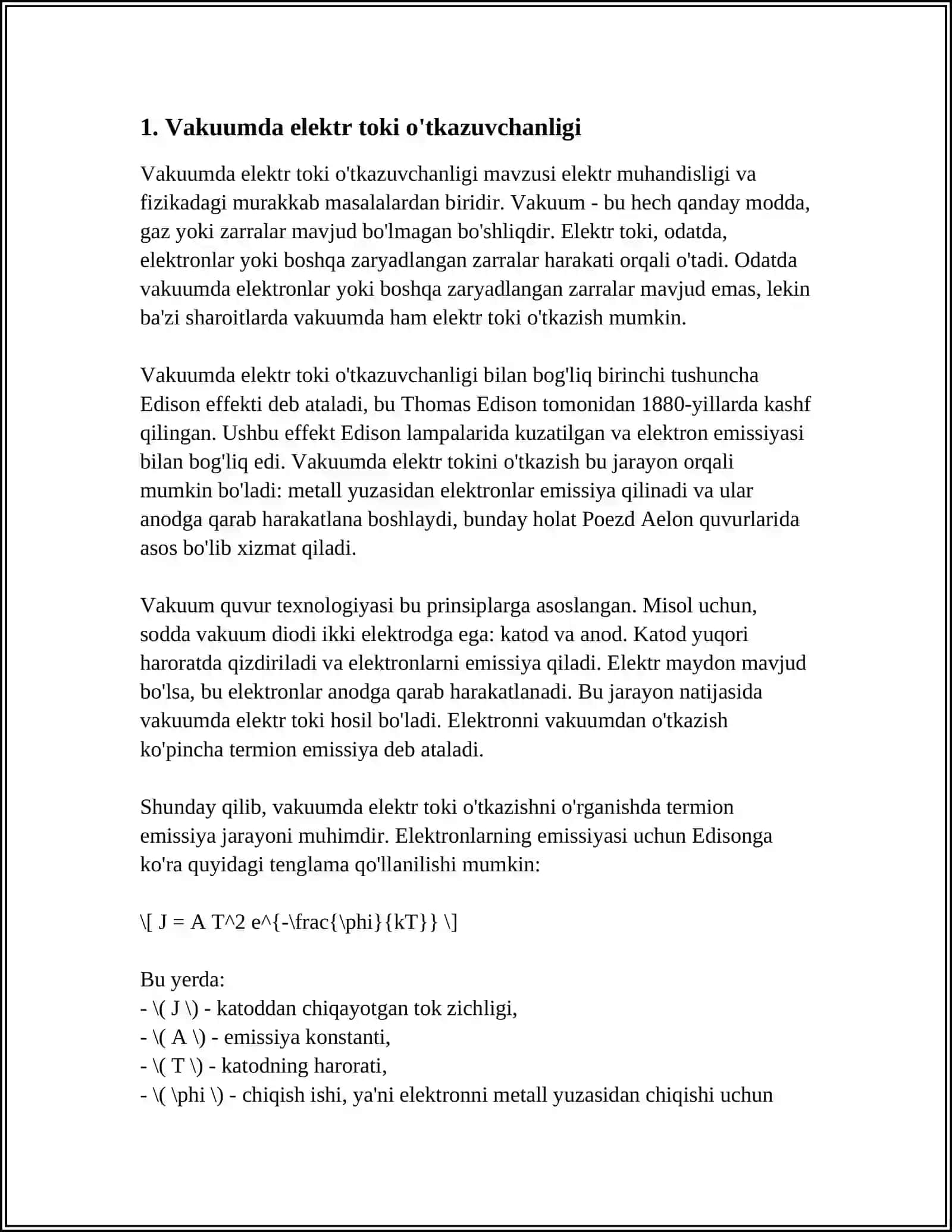 VAKUUMDA ELEKTR TOKI 3