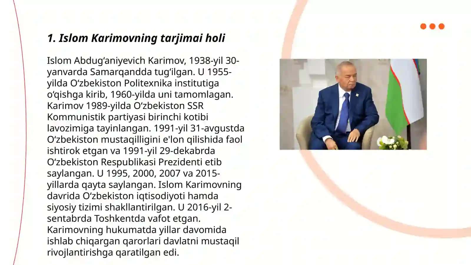 Islom Karimovning tarjimai holi 3