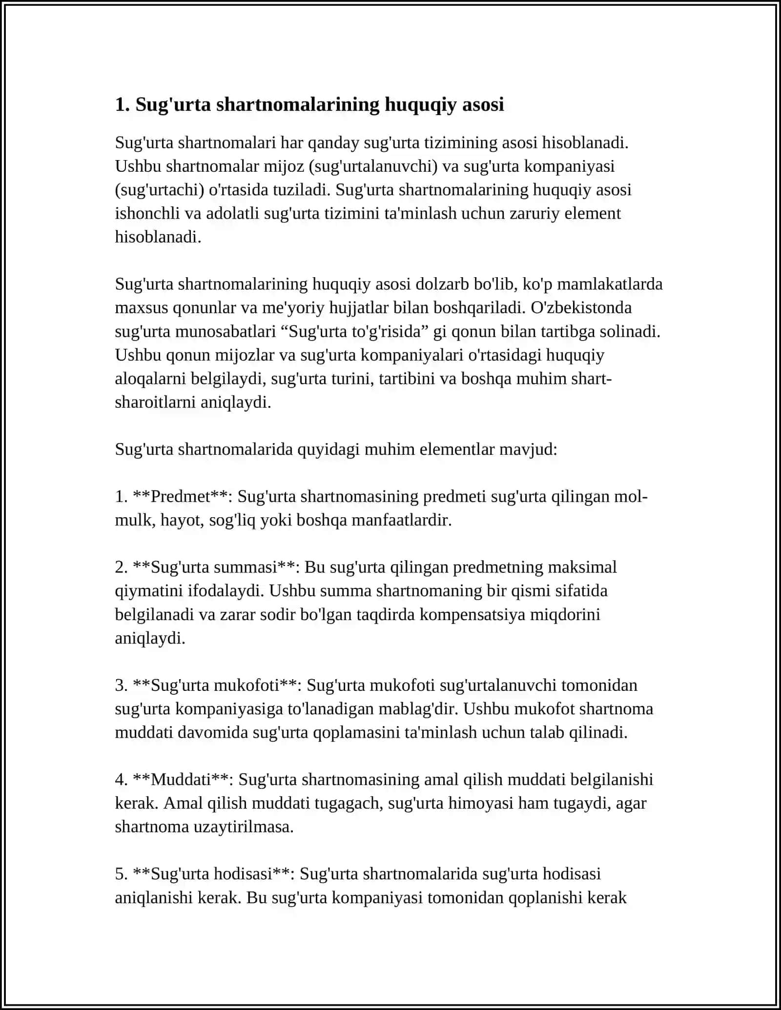 Moddalar talqini va uning sug'urta munosabatlari 3