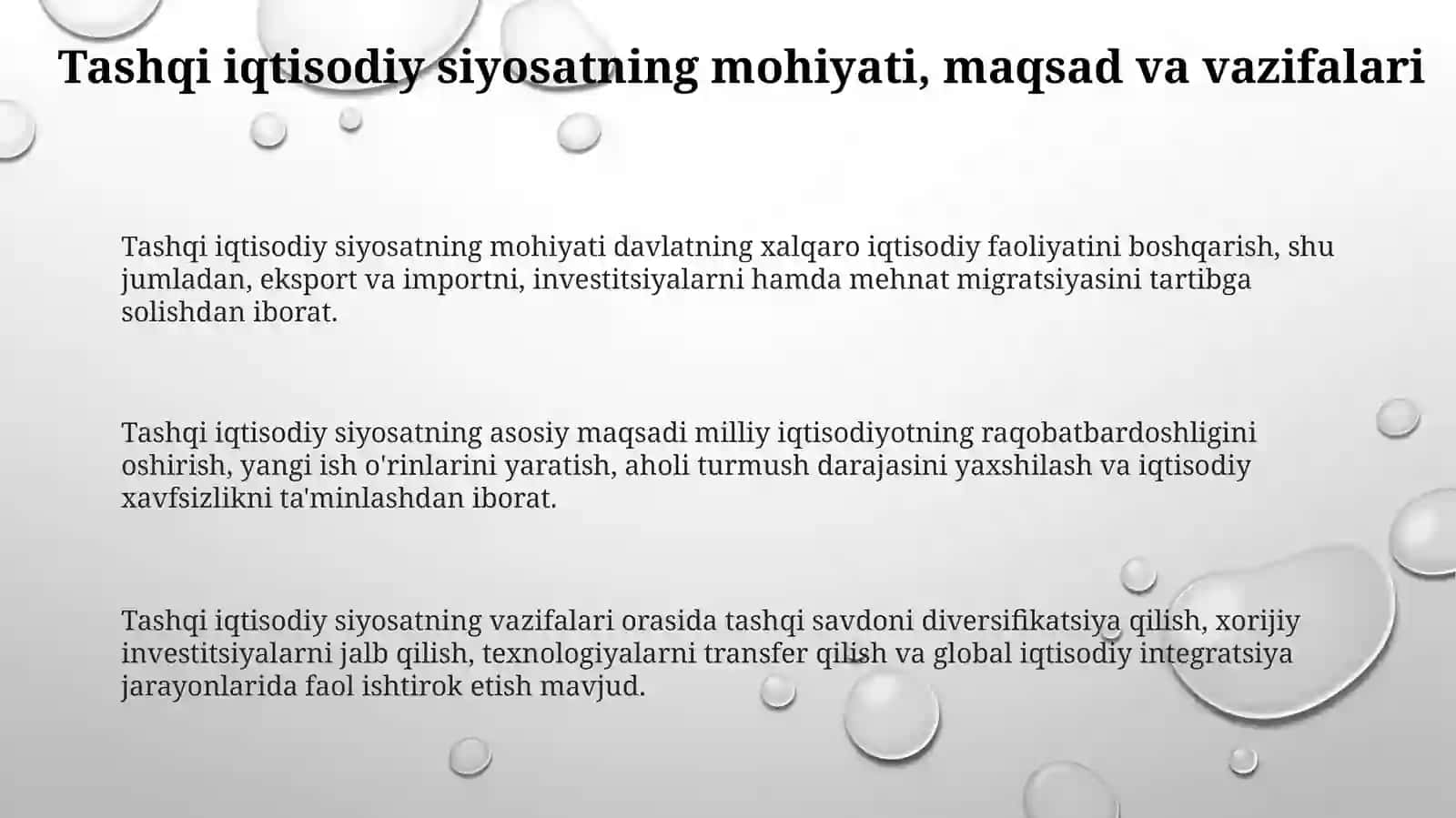 Tashqi iqtisodiy siyosatning asosiy turlari va tasnifi 3