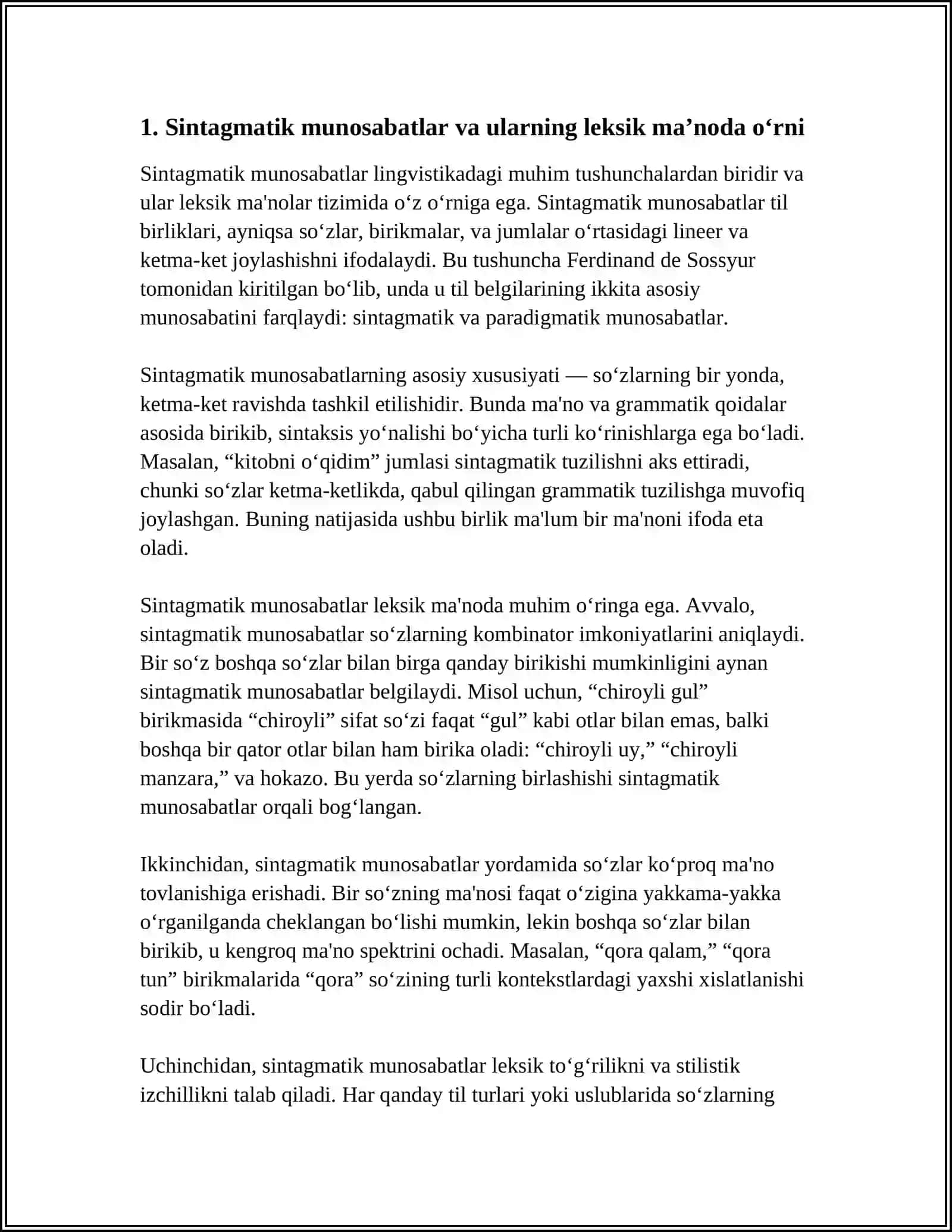 LEKSIK MA'NONING SINTAGMATIK MUNOSABATLARI 3