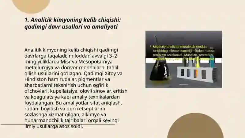 Analitik kimyo rivojlanish tarixi 3