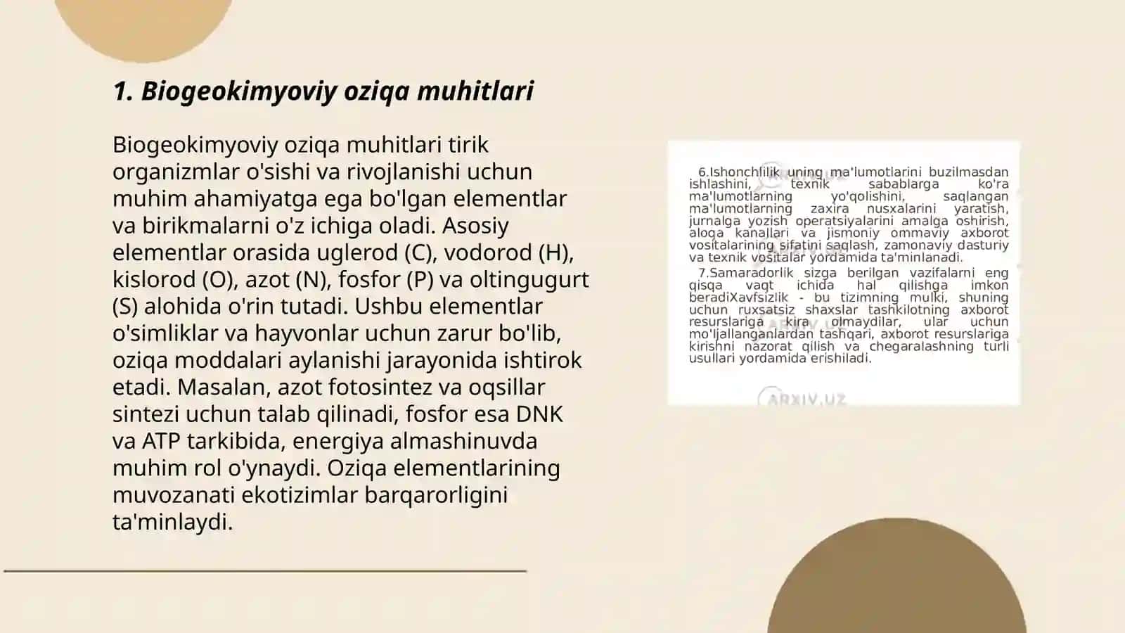 Biogeokimyoviy oziqa muhitlari 3