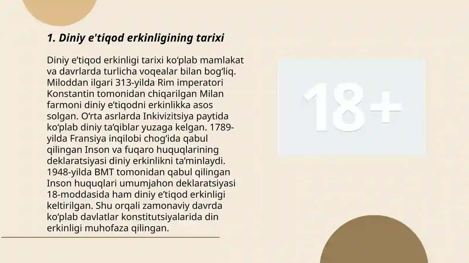 Diniy e'tiqod erkinligi tarixi 3