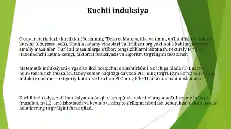 Matematik induksiya usulini oʻrganish 3