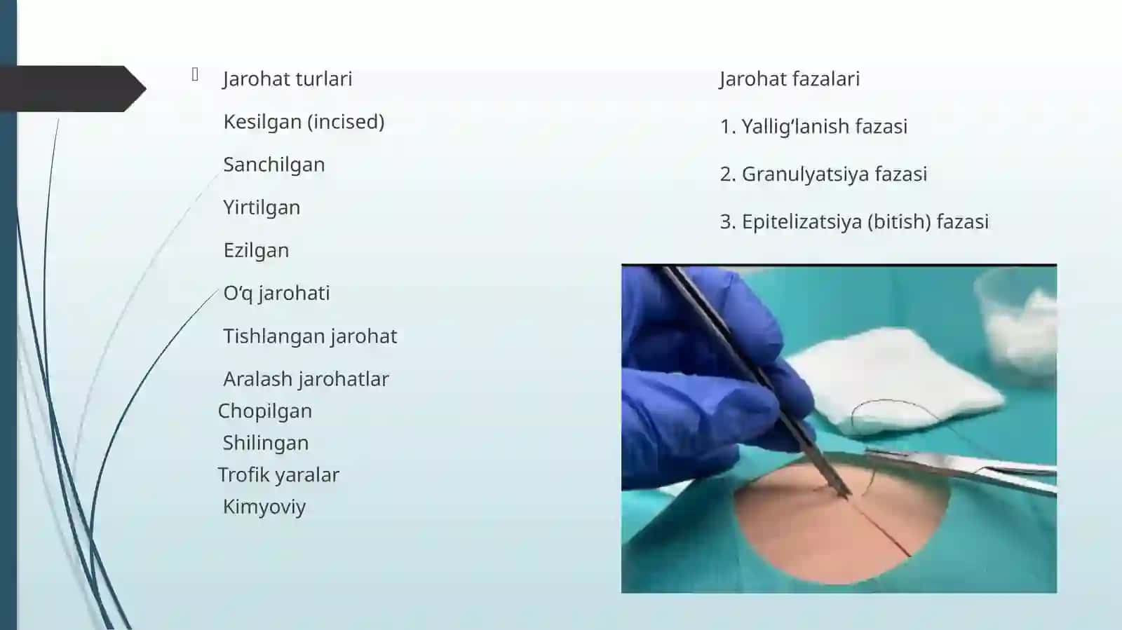 Jarohatga birlamchi ishlov berish texnikasi 3