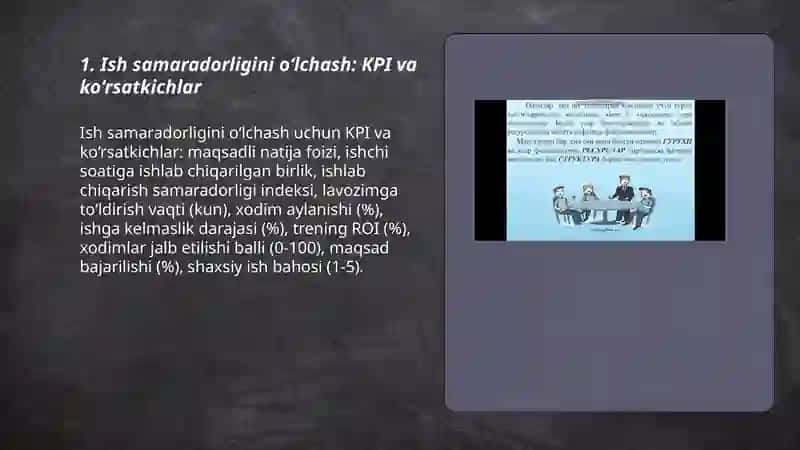Inson resurslari faoliyati samaradorligini baholash yondashuvlari 3