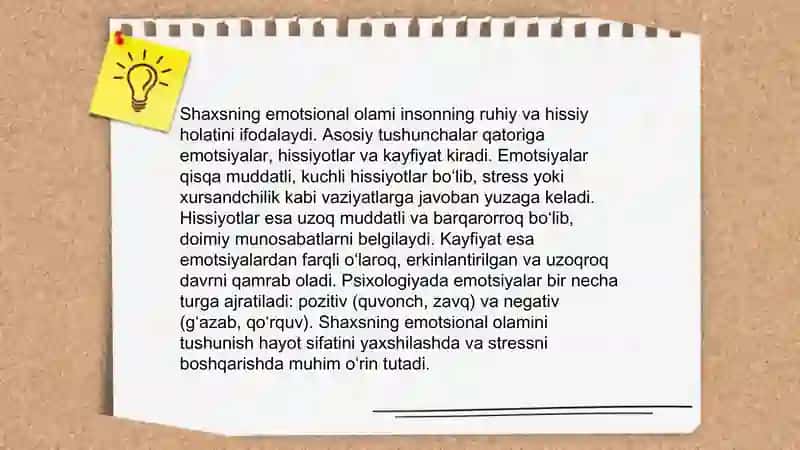 Shaxsning emotsional olami 3