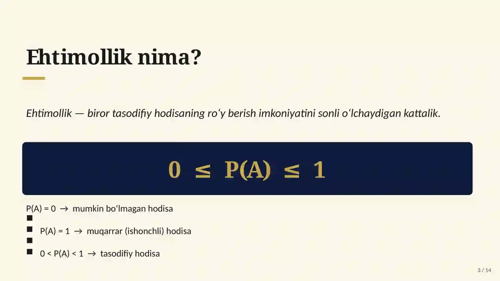 Apriori va aposteriori hodisalar 3