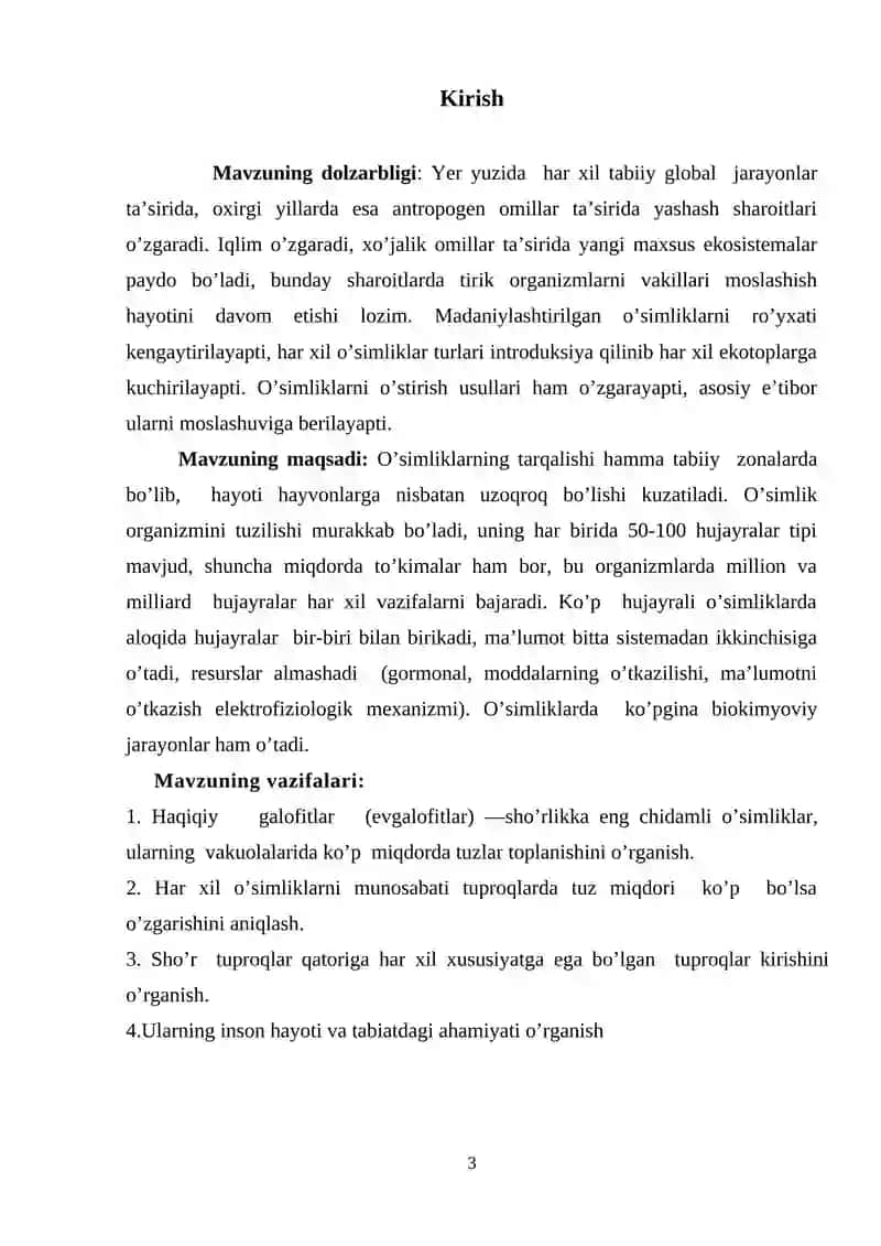 O’simliklar sho’rlikka chidamliligining fiziologik asoslari 3