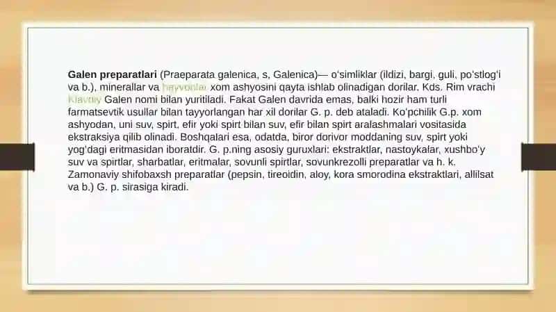 Galen, novagalen preparatlari 3