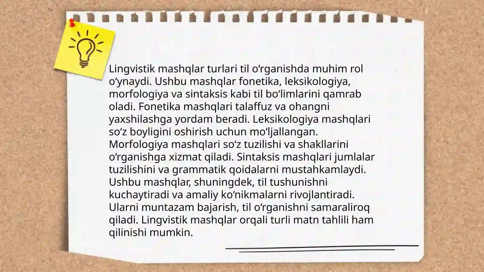 Lingvistik mashqlar va ularning turlari 3