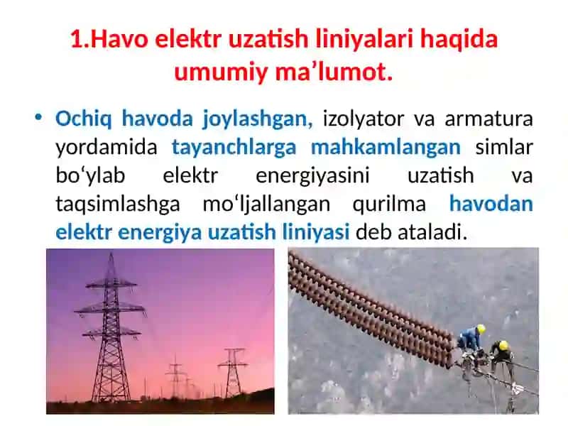 Havoelektr uzatish tarmoqlari 3