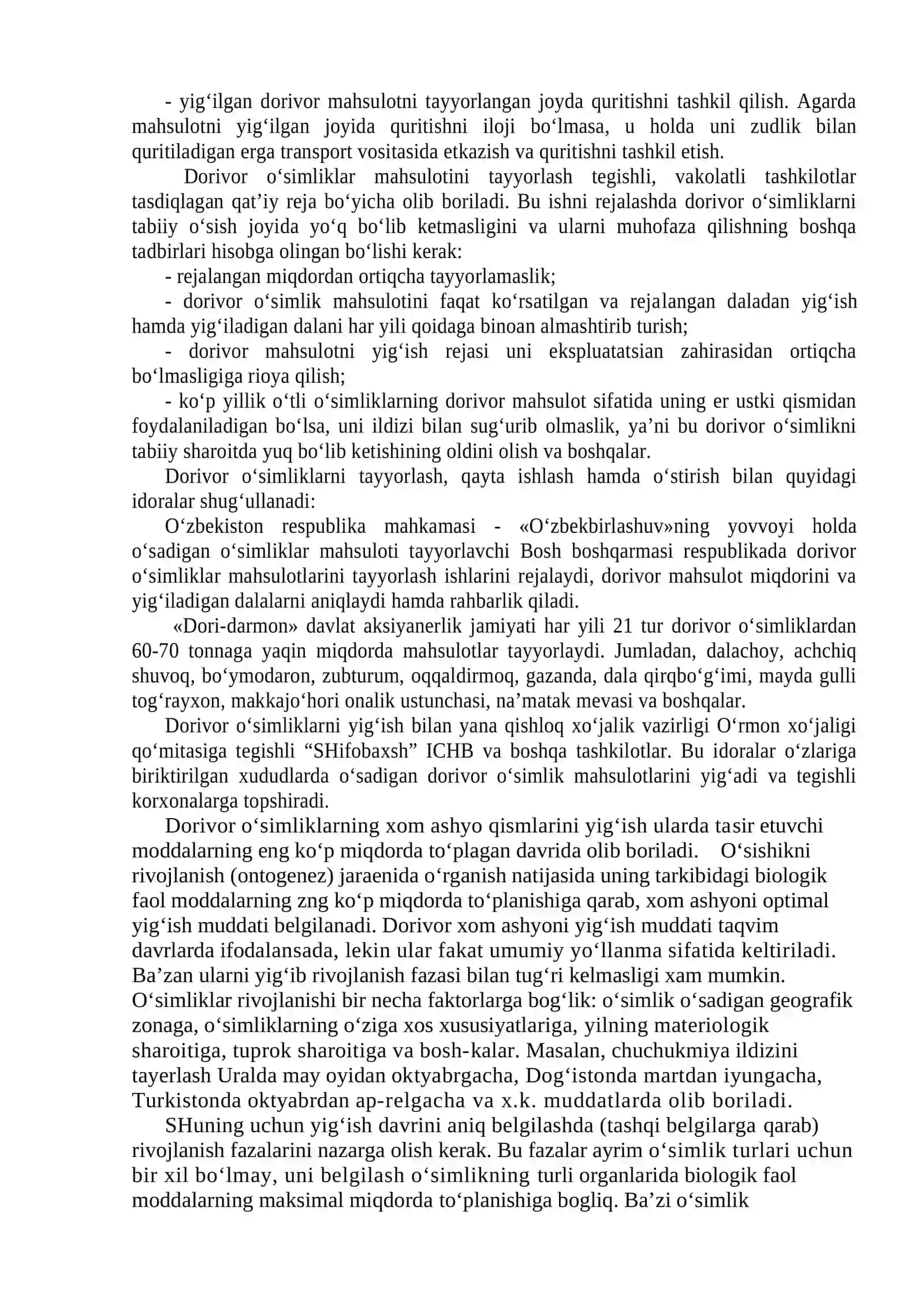 Dorivor o‘simliklar xom ashyosini tayyorlash asoslari 3
