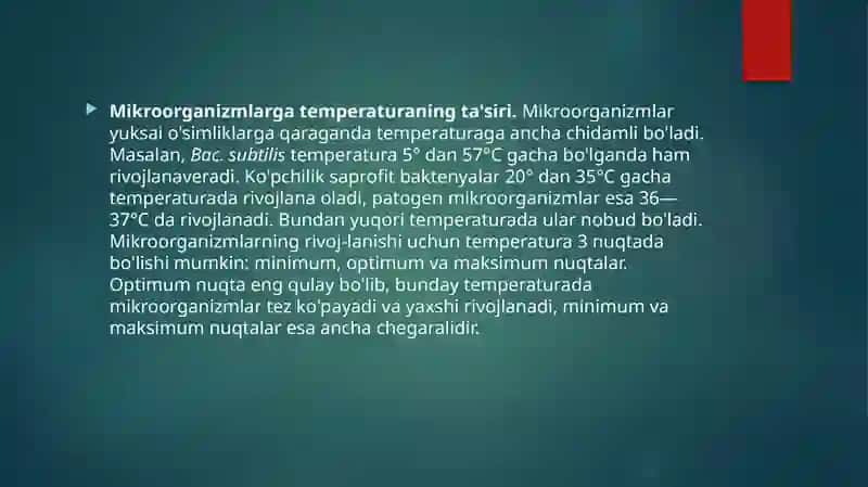 Havo muhitga mikroorganizmlarning tarqalishi 3