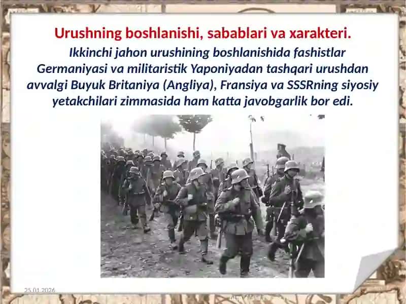 Ikkinchi jahon urushining boshlanishi hamda O‘zbekistonning urush girdobiga tortilishi 3