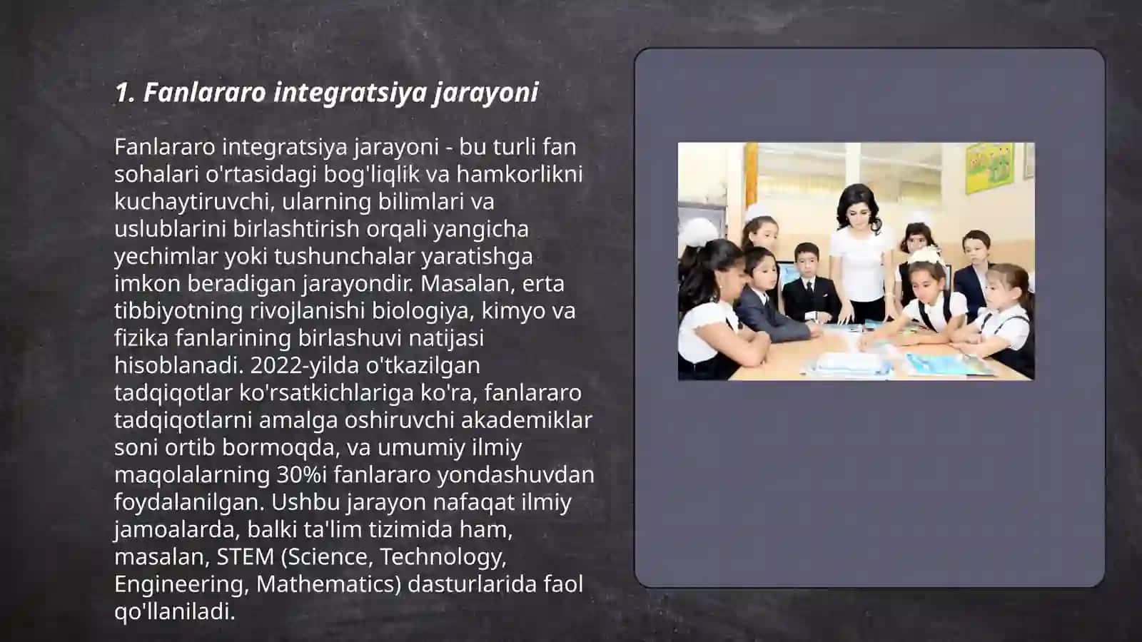 Fanlararo integratsiya jarayoni 3