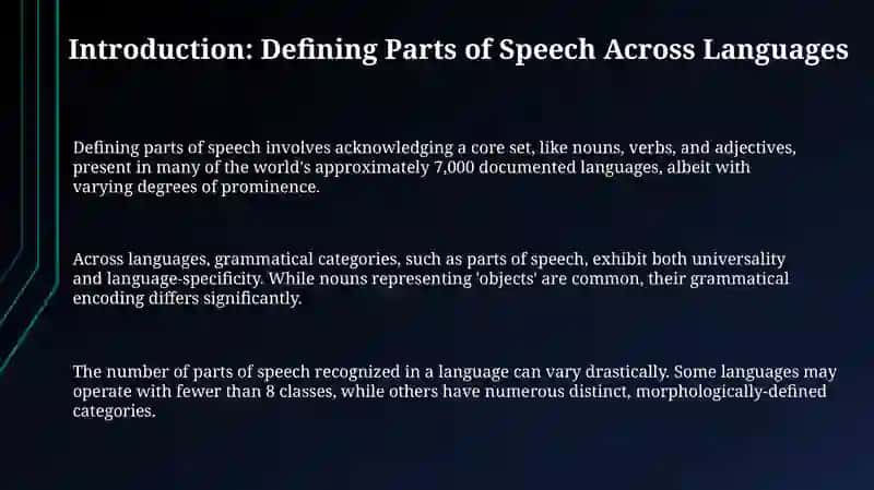 Parts of speech in different languages and their classification principles 3