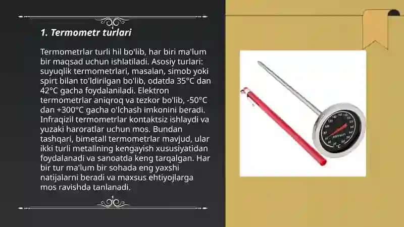 Termometr yordamida haroratni o'lchash 3
