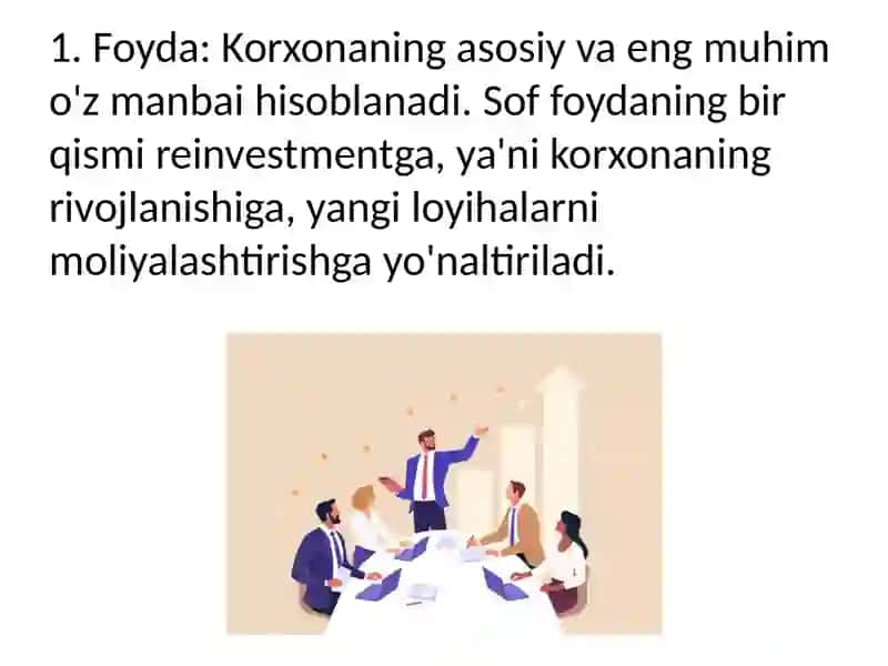 Korxonalarni moliyalashtirishning o'z manbalari 3