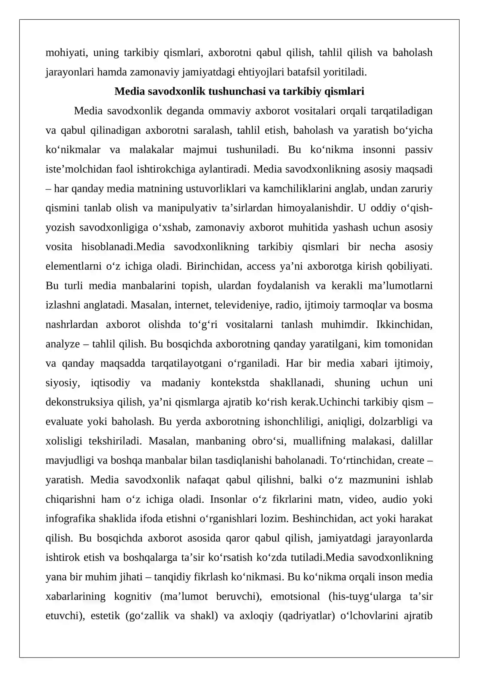 Media Savodxonlik 3