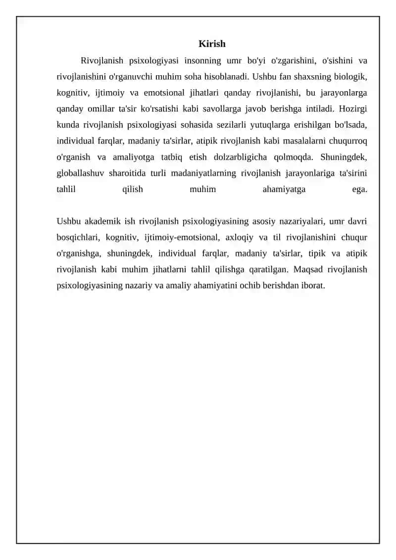 Rivojlanish psixologiyasi fanidan 3