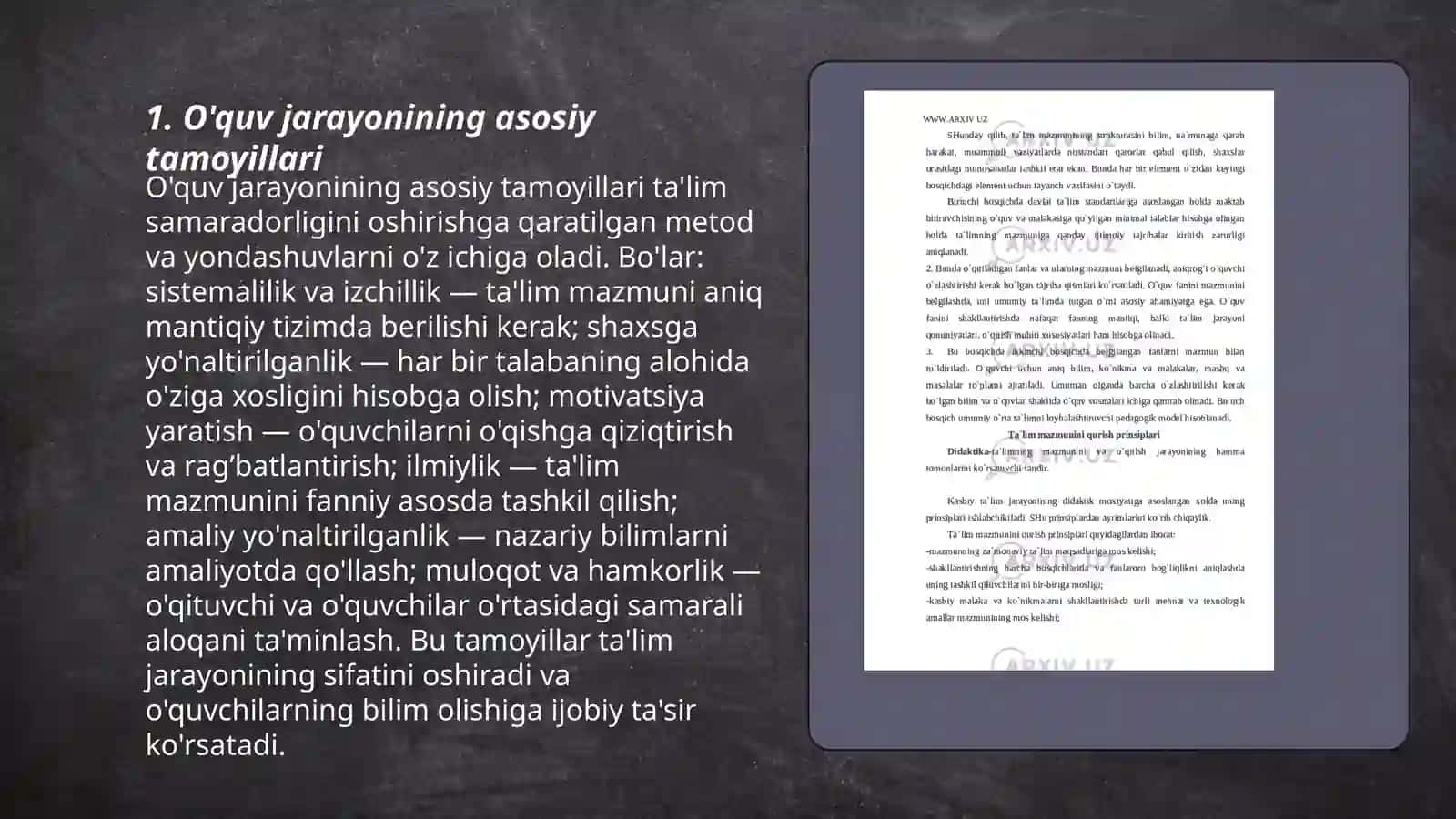 O'quv jarayonining asosiy tamoyillari 3