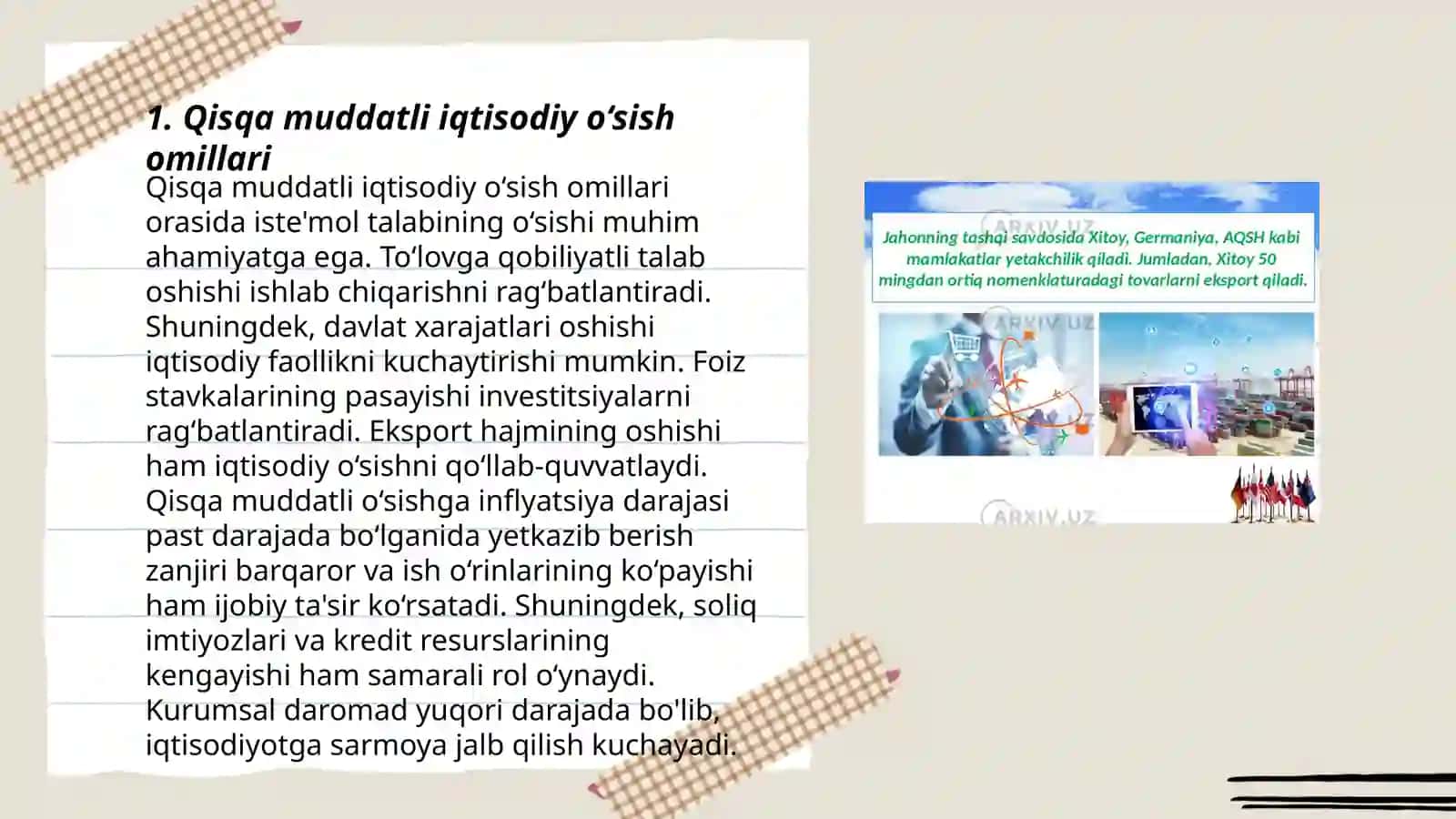 Qisqa muddatli iqtisodiy o‘sish 3