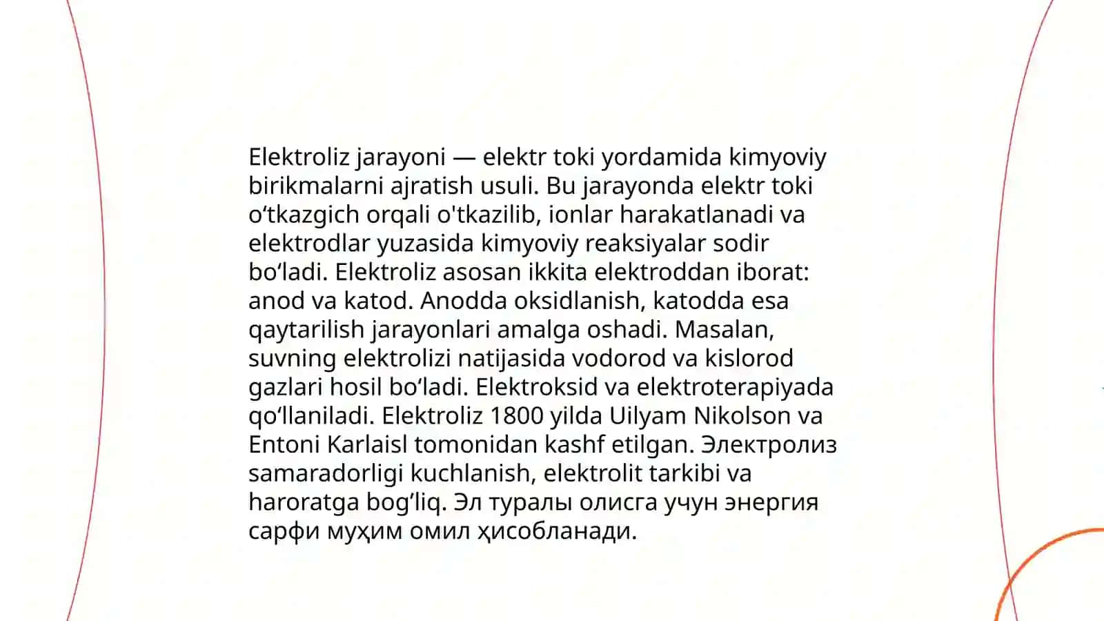Elektroliz jarayoni va unga doir nazariy malumotlarni o‘rganish, plasrinkaga doir masalalarni yechish usullari 3