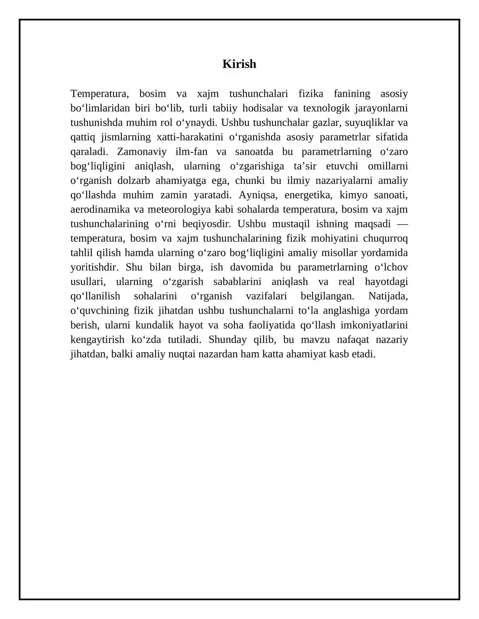 Temperatura, bosim va xajm tushunchalari 3