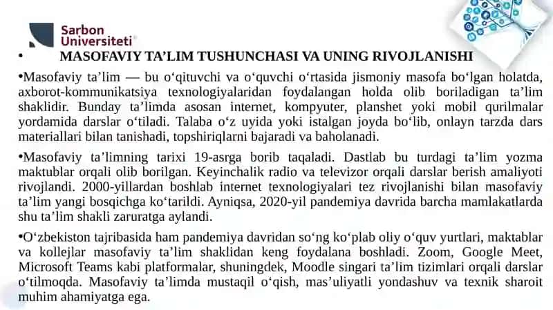 Masofaviy ta’lim va Elektron ta’lim 3