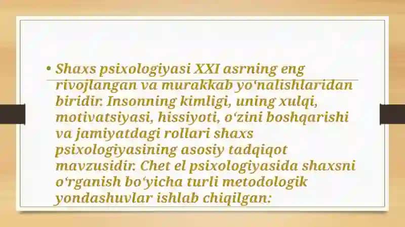 Сhetel psixologiyasidashaxs nazariyalari 3