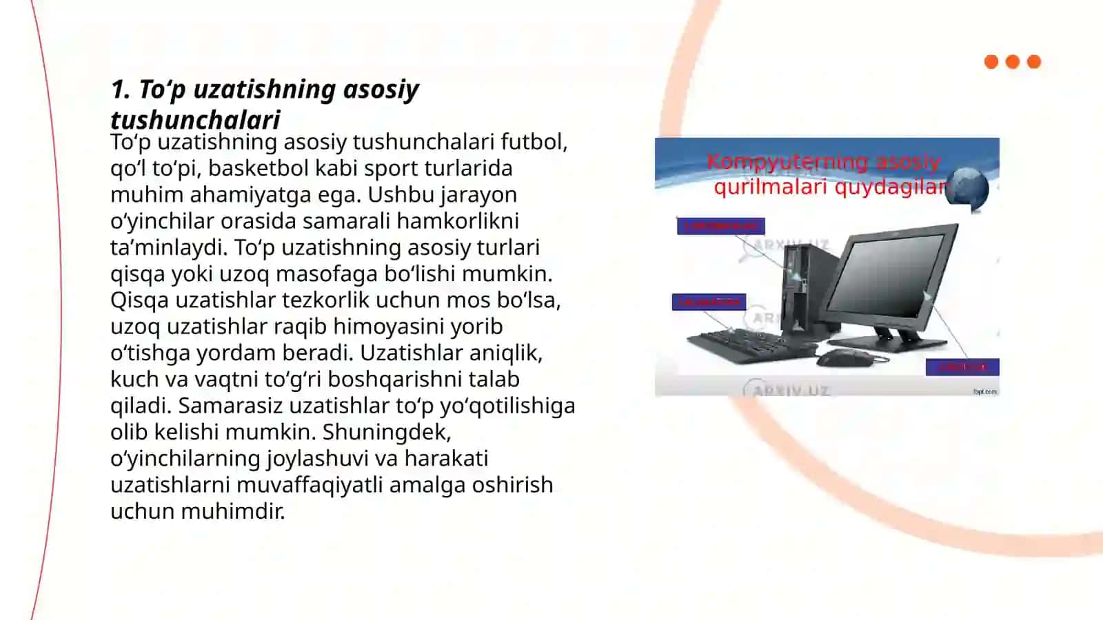 Toʻp uzatish texnikasiga oʻrgatish 3