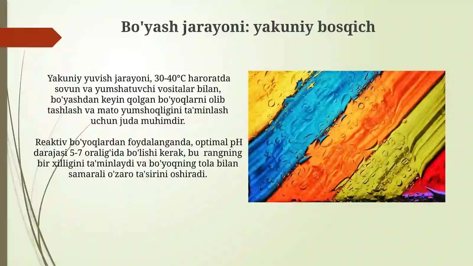 Kislotali bo'yovchi moddalar bilan bo'yash 3