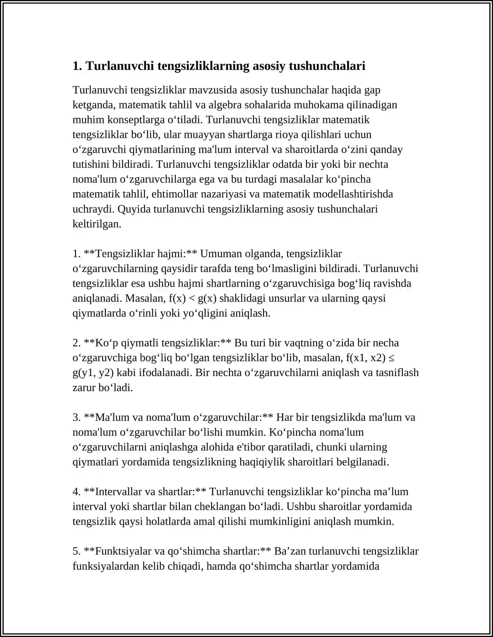 Turlanuvchi Tengsizliklar 3