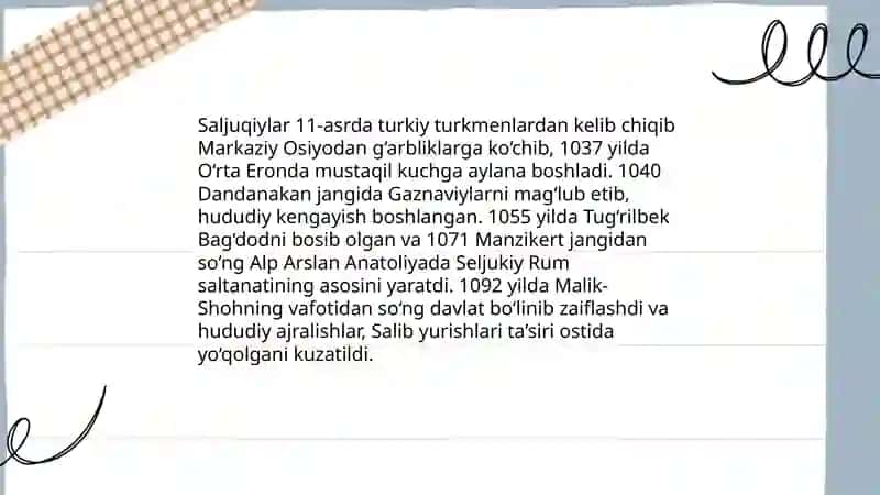 Saljuqiylar davlati va huquqi 3