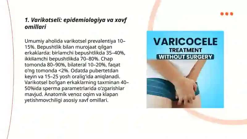 Varikotseli. Peyron kasalligi. Etiologiya patogenez diagnostika davolash 3