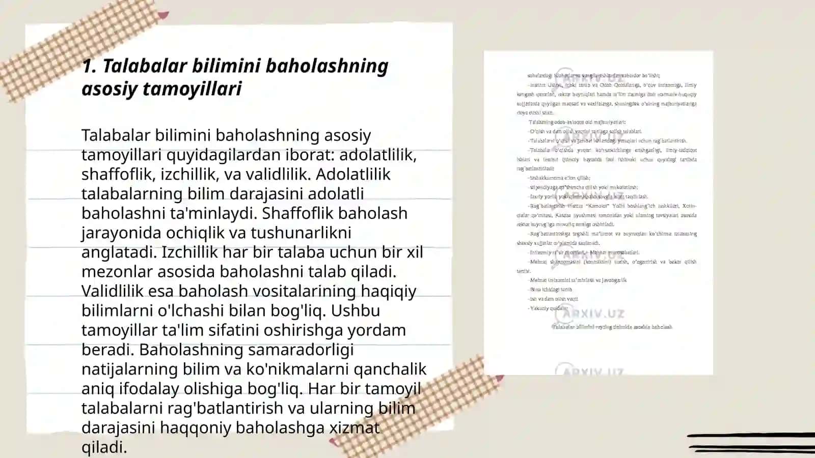 Talabalar bilimini baholash mezonlari 3