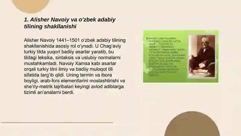 Alisher Navoiy va o'zbek adabiy tilining shakllanishi 3
