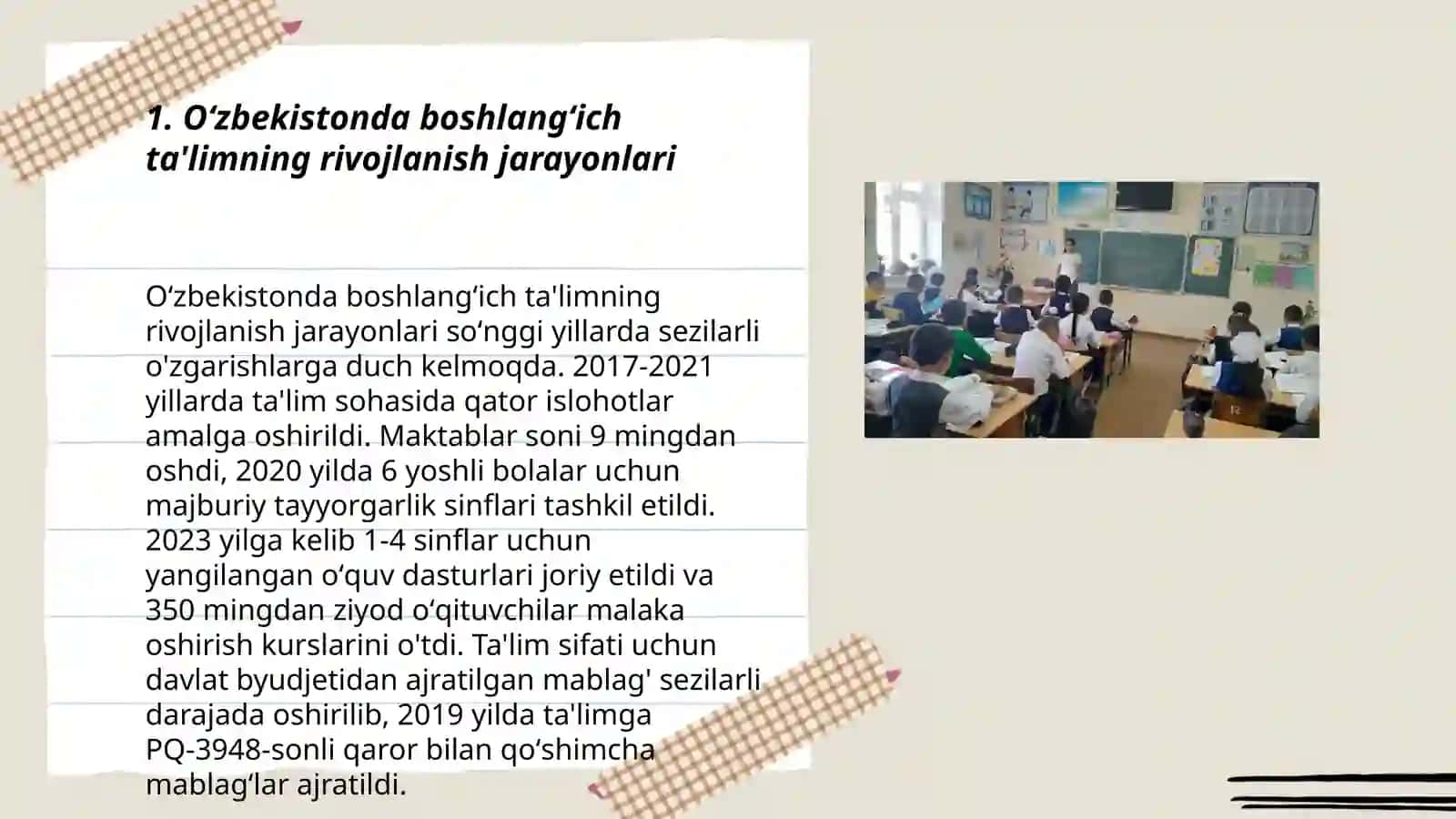 Oʻzbekistonda boshlangʻich ta'lim tizimi 3